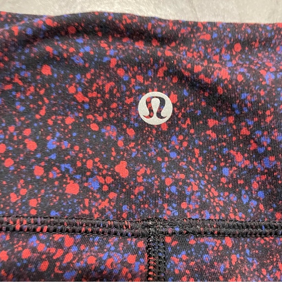 Lululemon Wunder Under Pant III Splatter Prep Red Sapphire Blue | Size 6 - Picture 9 of 12